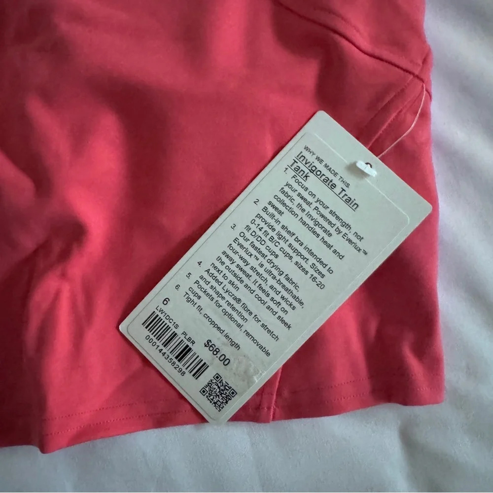 98 🆕💕 Lululemon Invigorate Train Tank - Pale Raspberry - Picture 5 of 11